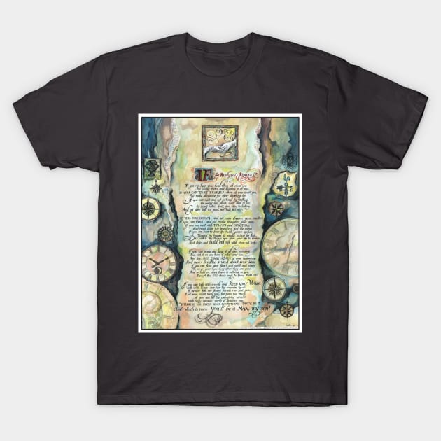 If by Rudyard Kipling_calligraphy_illustration T-Shirt by FanitsaArt